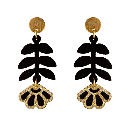 Aretes Caléndula largos y dorados