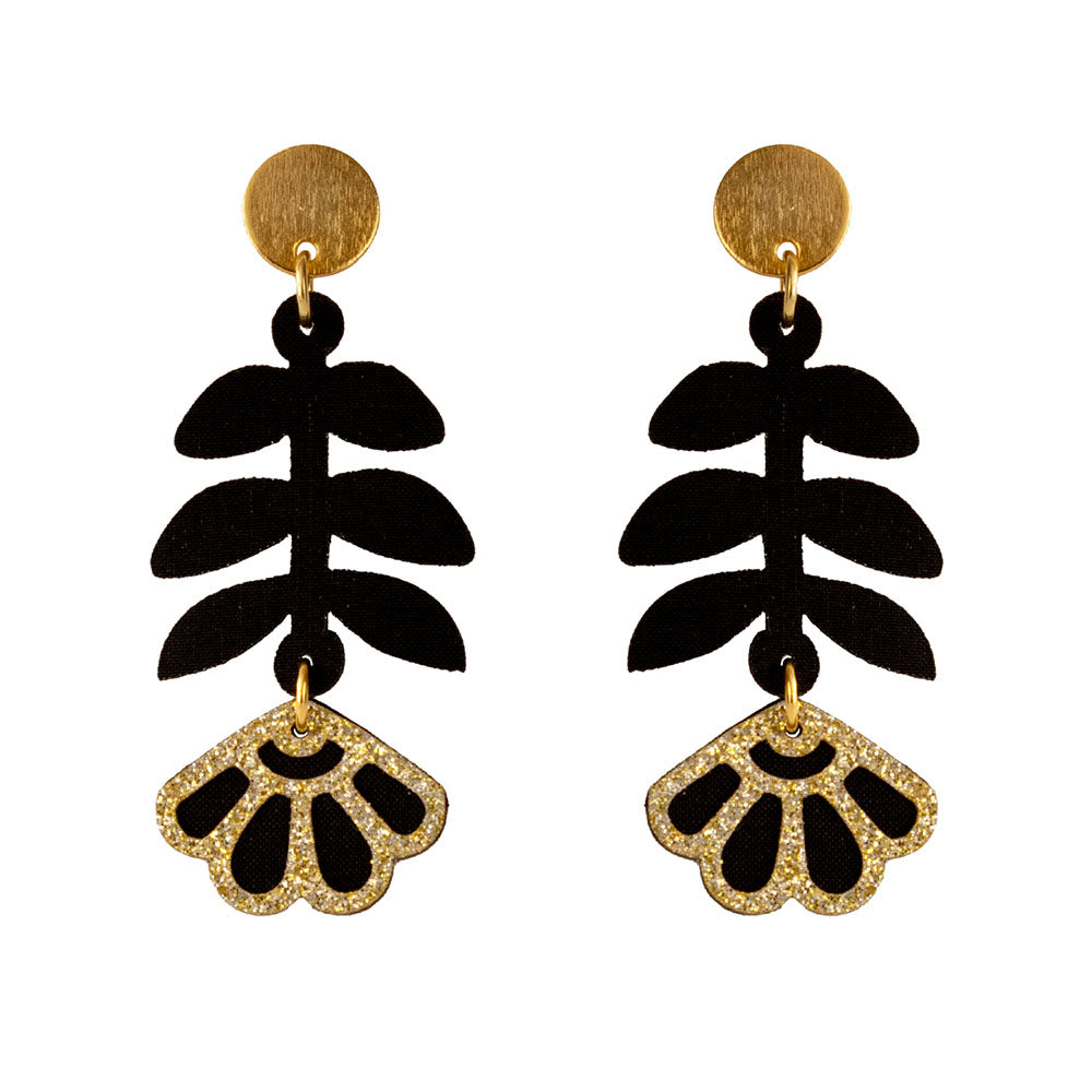 Aretes Caléndula largos y dorados
