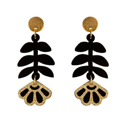 Aretes Caléndula largos y dorados