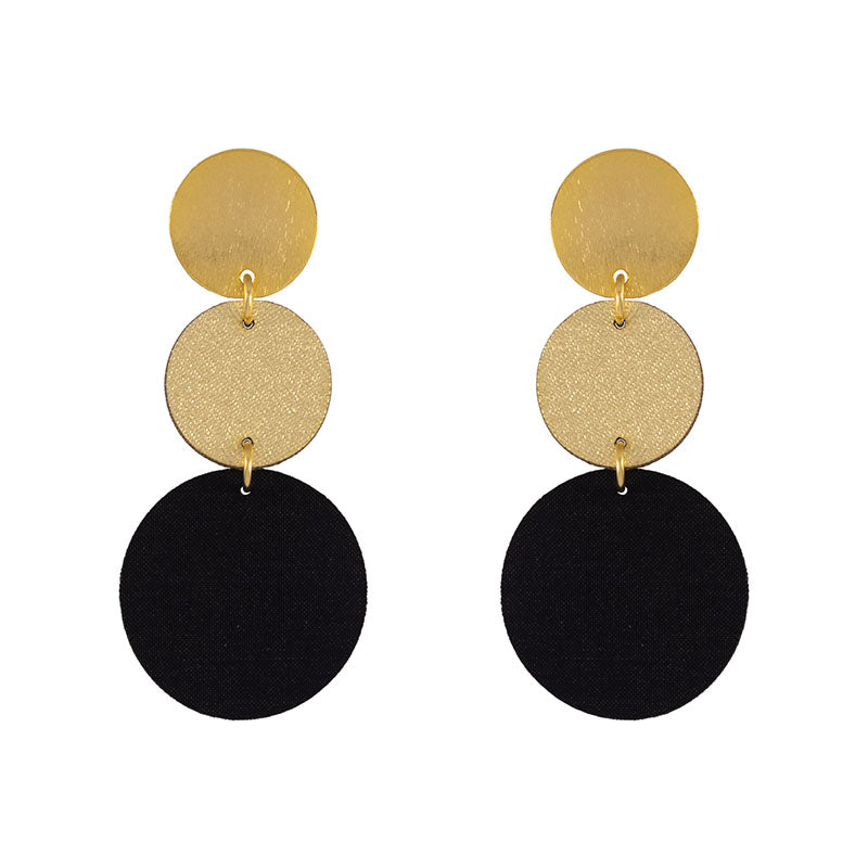 Aretes Deco Dorado y Negro