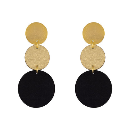 Aretes Deco Dorado y Negro