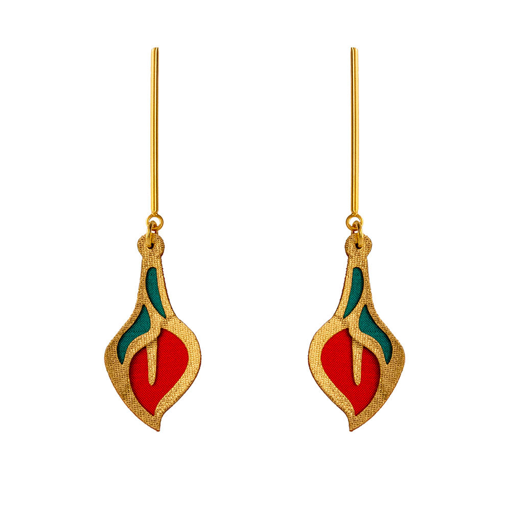 Aretes florales Cartucho de tela