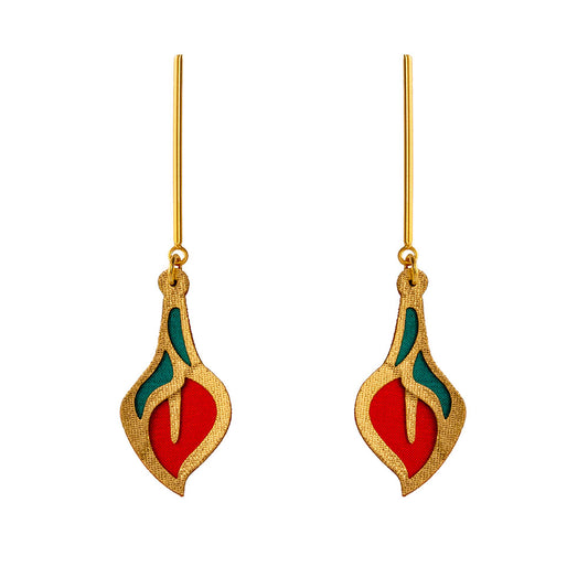 Aretes florales Cartucho de tela