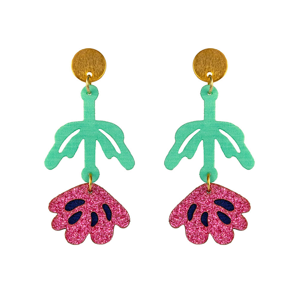 Aretes Galia largos y hermosos rosa