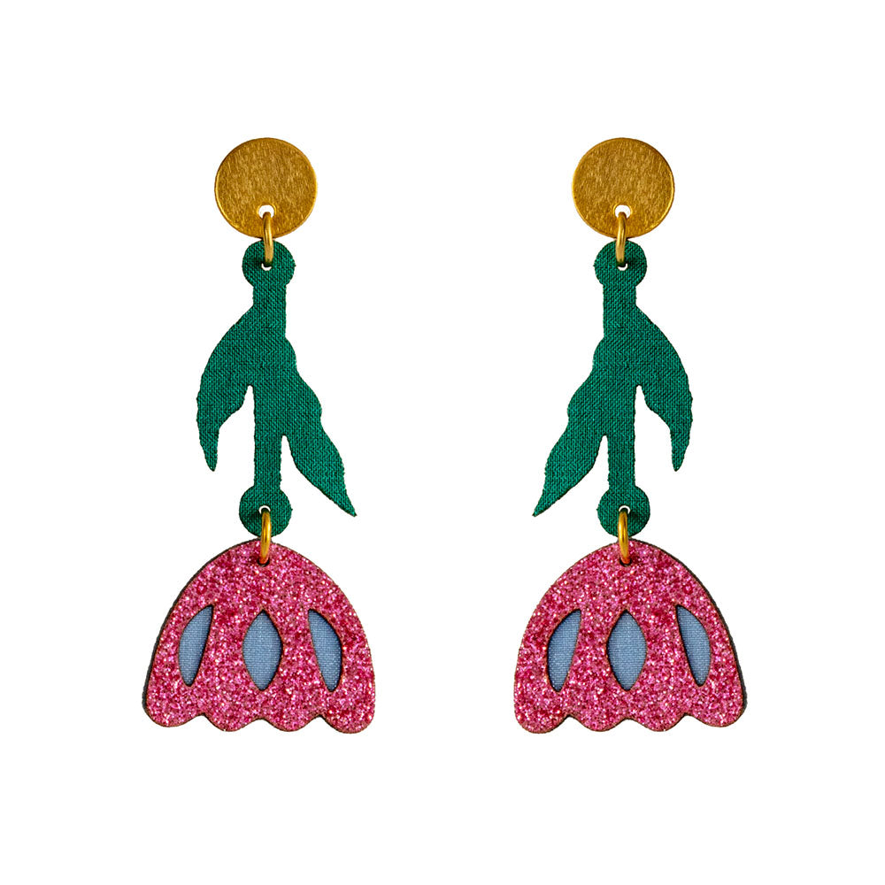 Aretes Tulipán coloridos y livianos rosa