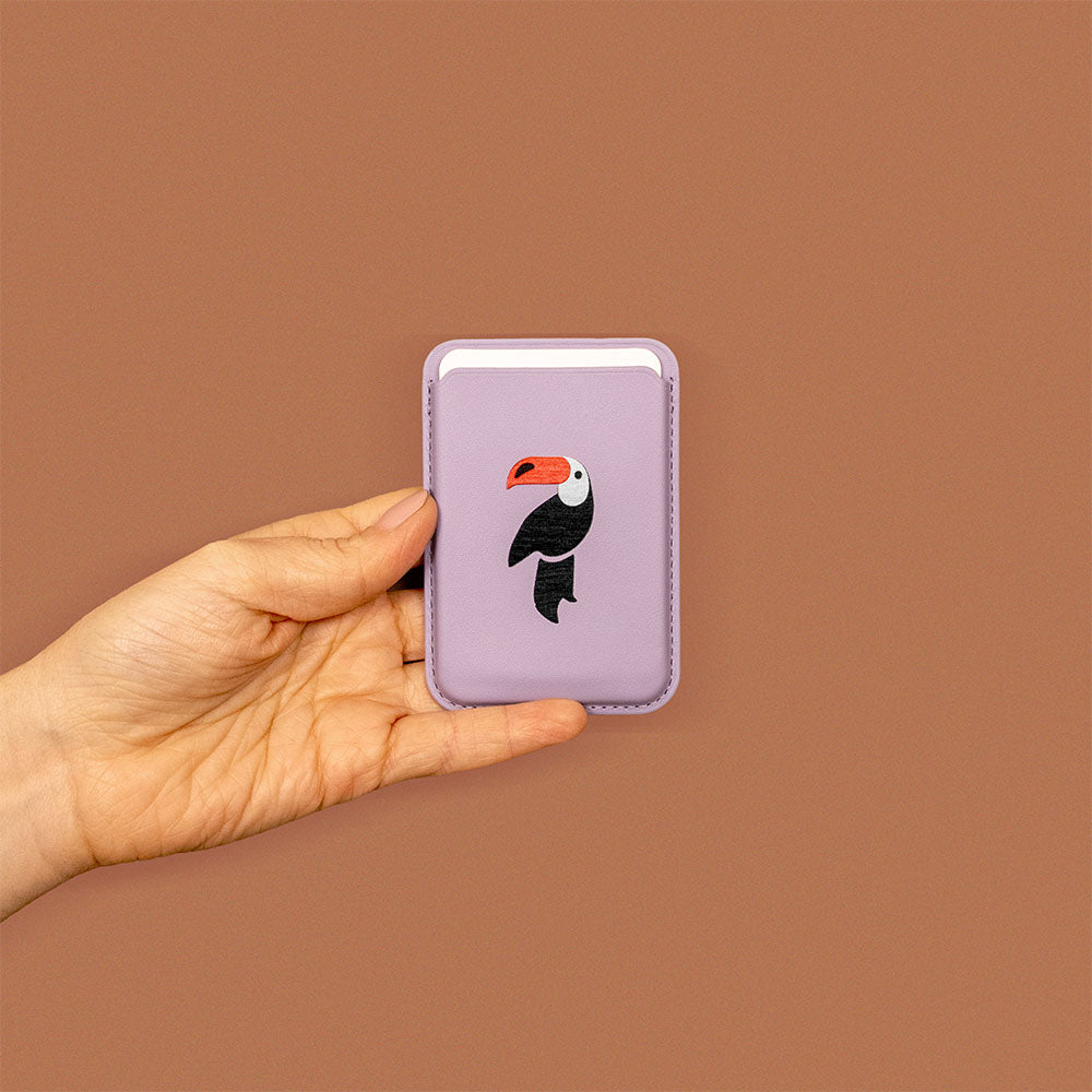 portadocumentos-tucan-tropical-diseño-colombiano-lila